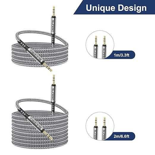 Cabo nylon TRSS Jack 3.5mm 3 pinos macho-macho. Suporta audio