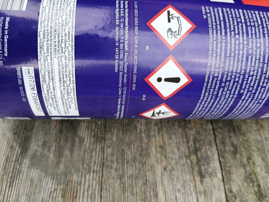 Kotwa Chemiczna Fischer RC II Duże Tuby NOWA Większa Ilość