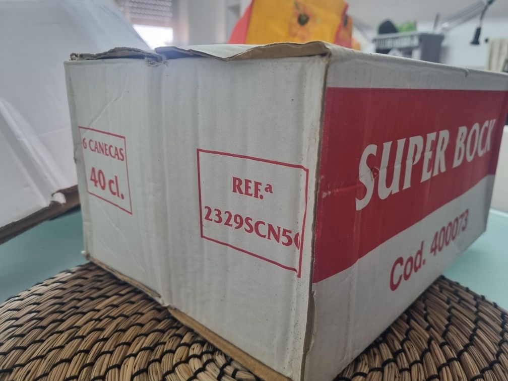 Vintage caixa original caneca super bock