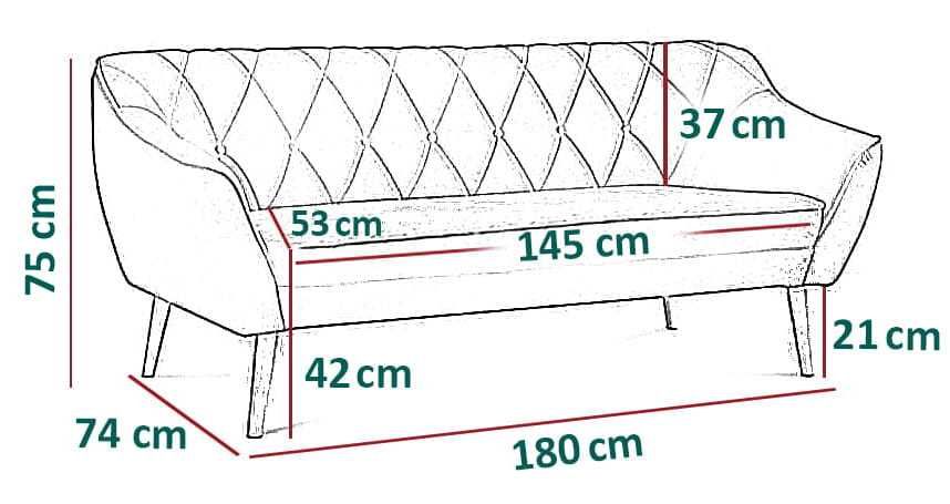 Sofa tapicerowana - bardzo dobry stan - skandynawski styl - 800zł