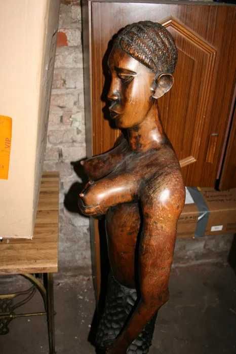 Drewniana Rzeźba akt afrykańska kobieta z drewna egzotycznego 145cm