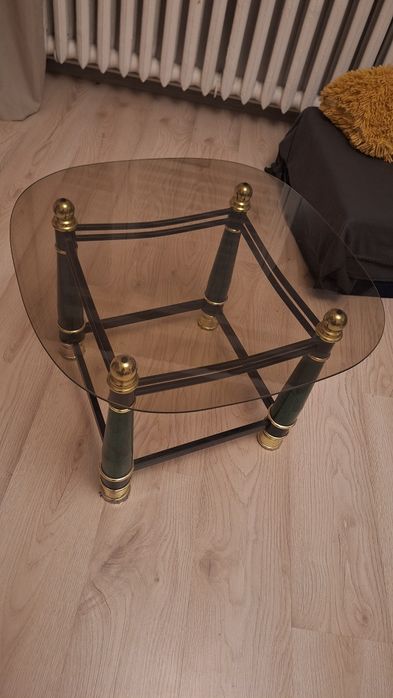 stolik ława stoliczek szklany zielony