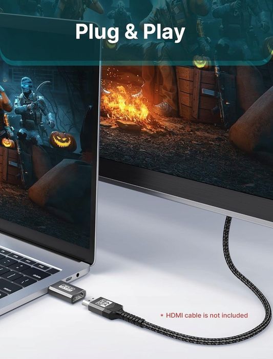 JSAUX 4K Adapter DisplayPort na HDMI Szary