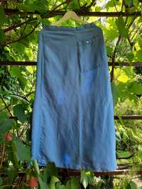 Niebieska długa spódnica Westerlind 38 M - Len i wiskoza