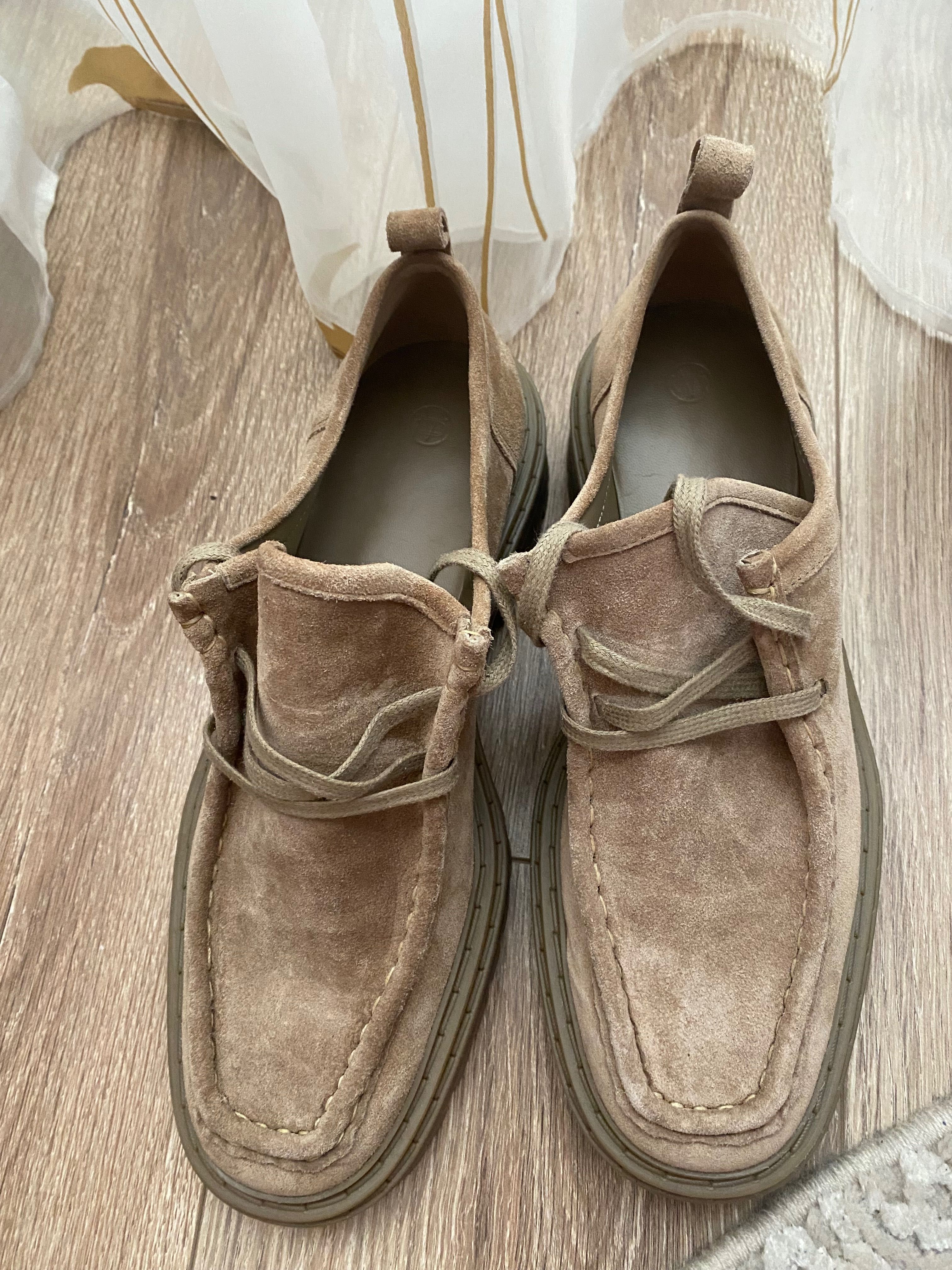 Шкіряні замшеві туфлі MASSIMO DUTTI, розмір 40