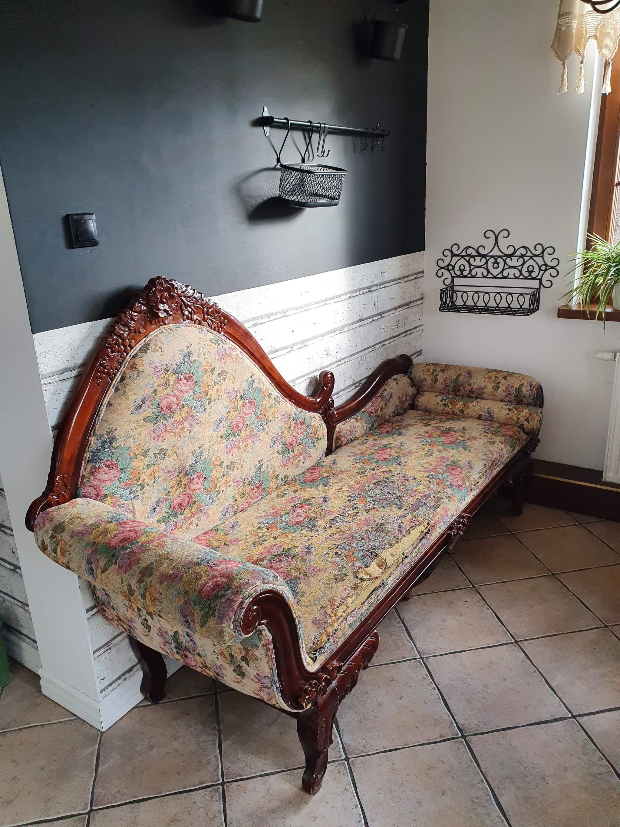Szezlong sofa styl rustykalny do renowacji