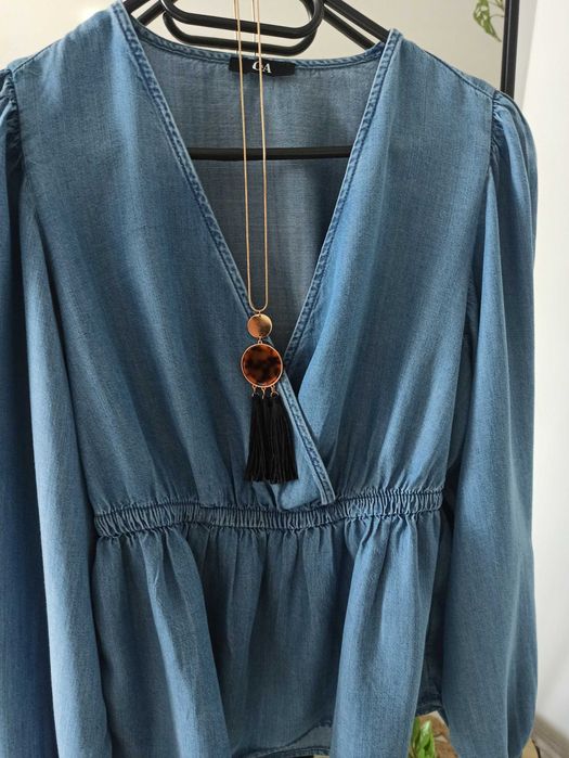 Bluzka nowa boho jeans C&A, rozmiar 36 + gratis wisior