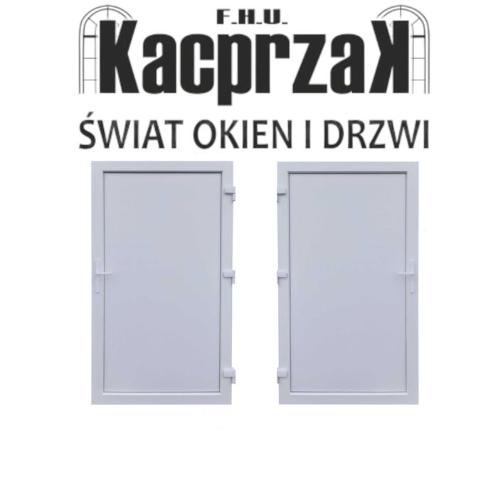Drzwi Zewnętrzne 100x200 PCV KacprzK Białe Lewe i Prawe