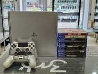 Playstation 4 Slim Silver 500GB/ 2 pady/ 10 gier/ Grade B/ GW 6msc/PS4