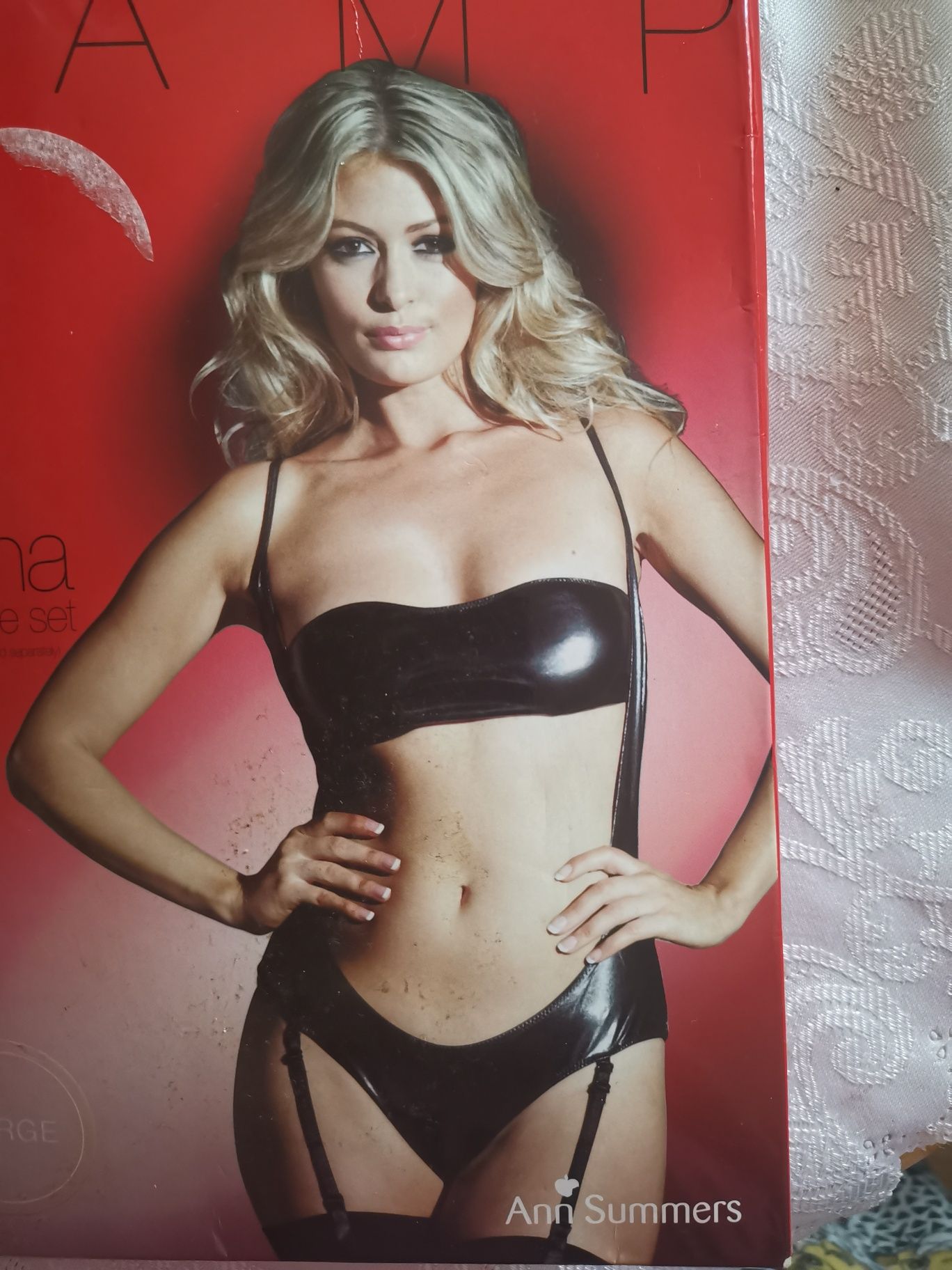 Body Ann Summers czarne vamp L erotik 40 strój komplet