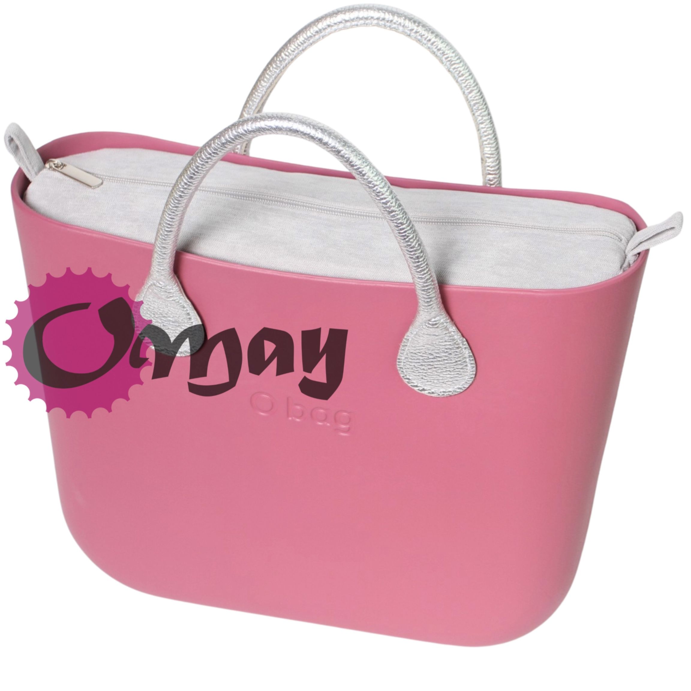 Szary organizer do OBAG STANDARD welur jasny grigio 2 kieszenie OMAY
