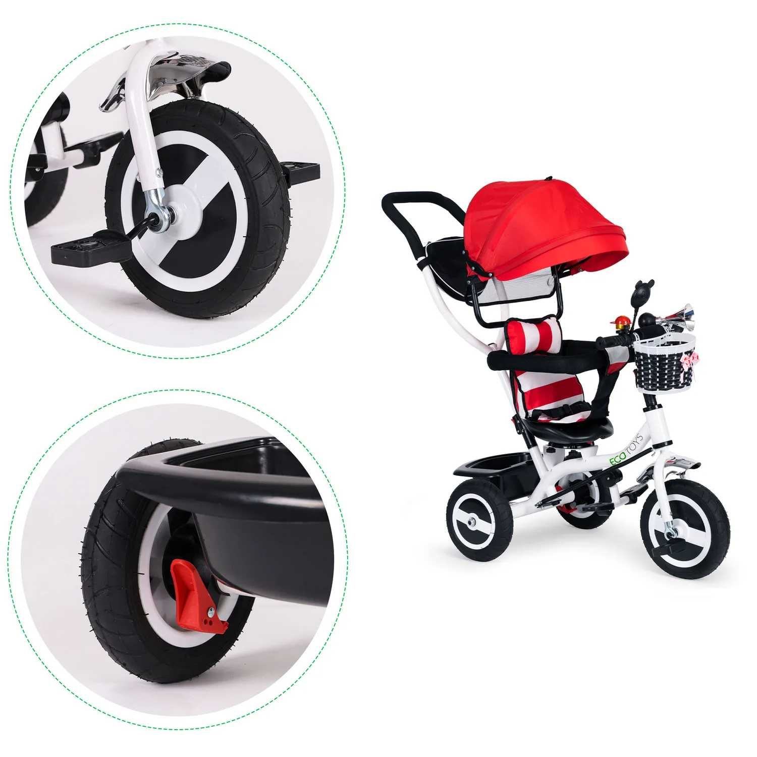 Rowerek trójkołowy wózek jeździk obracany Ecotoys