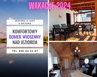 KOMFORTOWY Domek nad jeziorem na wyłączność_ogrodzony_plac zabaw_taras