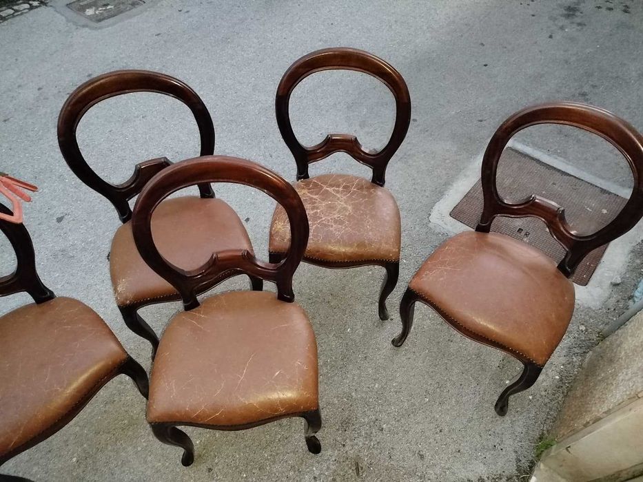 Conjunto de 6 cadeiras em madeira de mogno