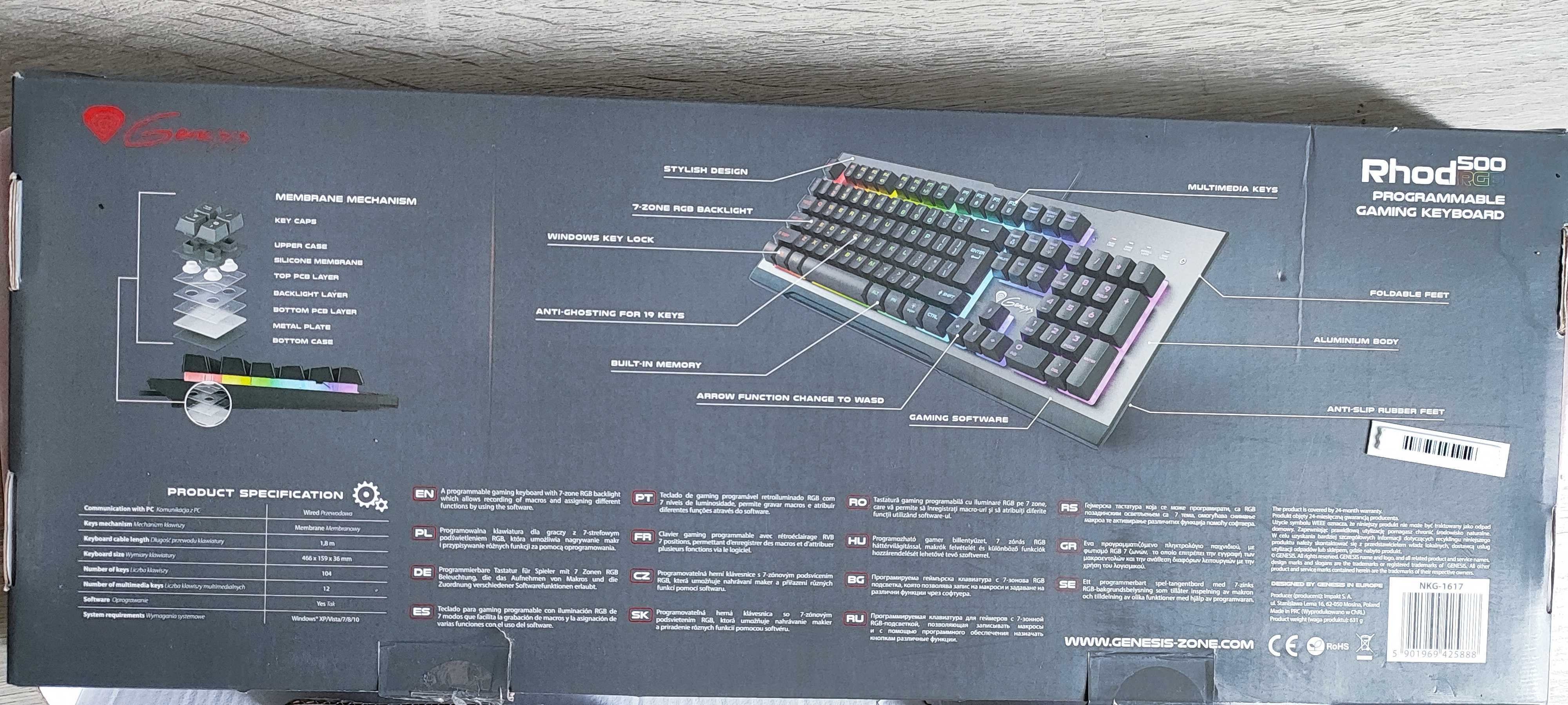 Keyboard/Klawiatura GENESIS Rhod 500 RGB