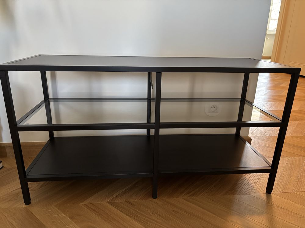 IKEA Vittsjo szafka pod tv rtv metalowa industrialna szklo