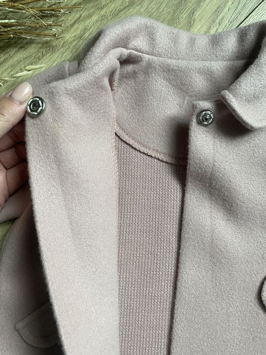 Płaszczyk dziewczęcy 56 Lukrecja + buciki 14/15 H&M na chrzest