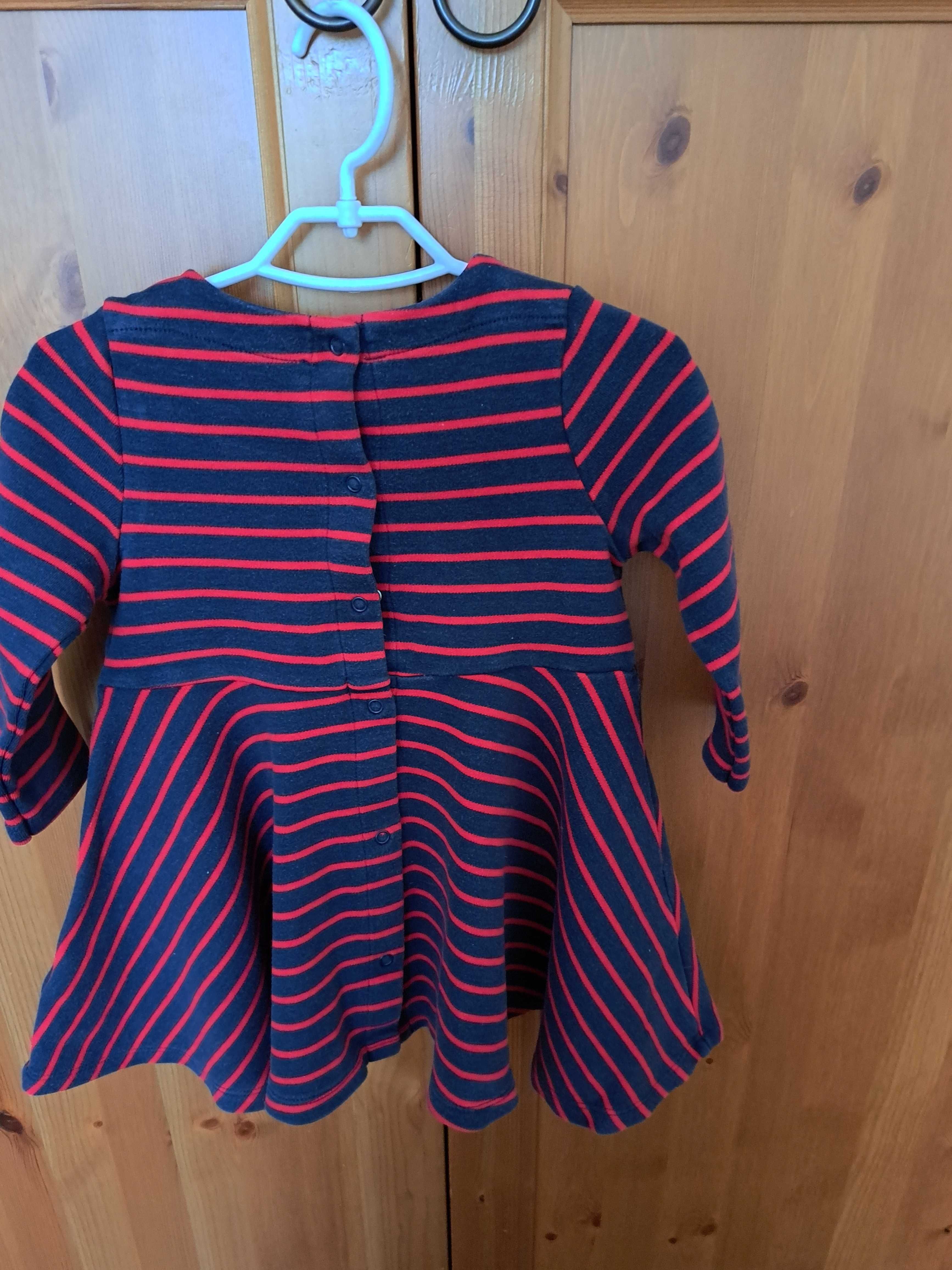 Petit bateau piękna bawełniana sukienka dla dziewczynki r. 81cm