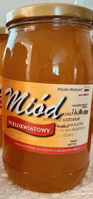 4 słoiki miodu wielokwiatowego