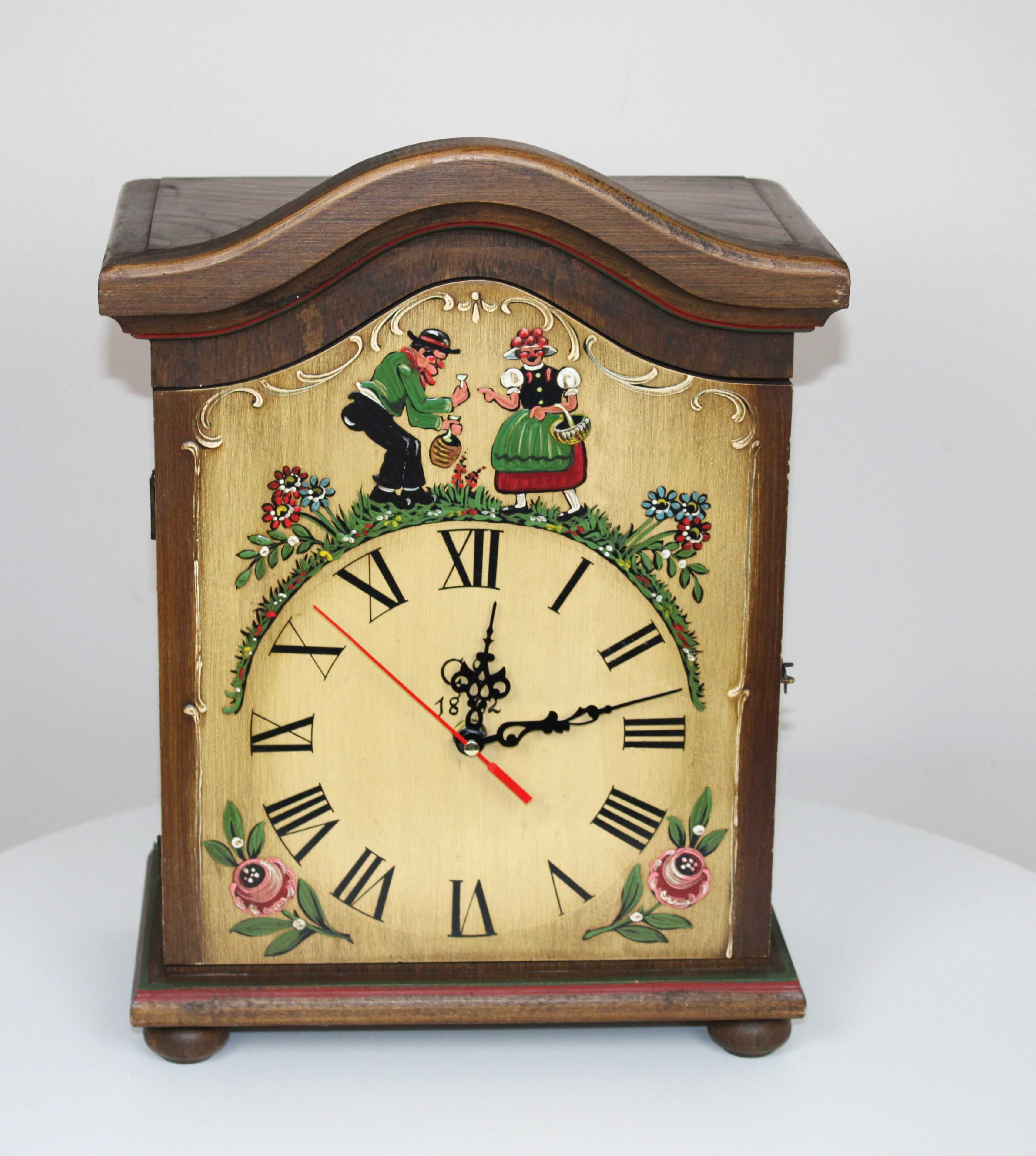 Stary, oryginalny drewniany zegar - barek