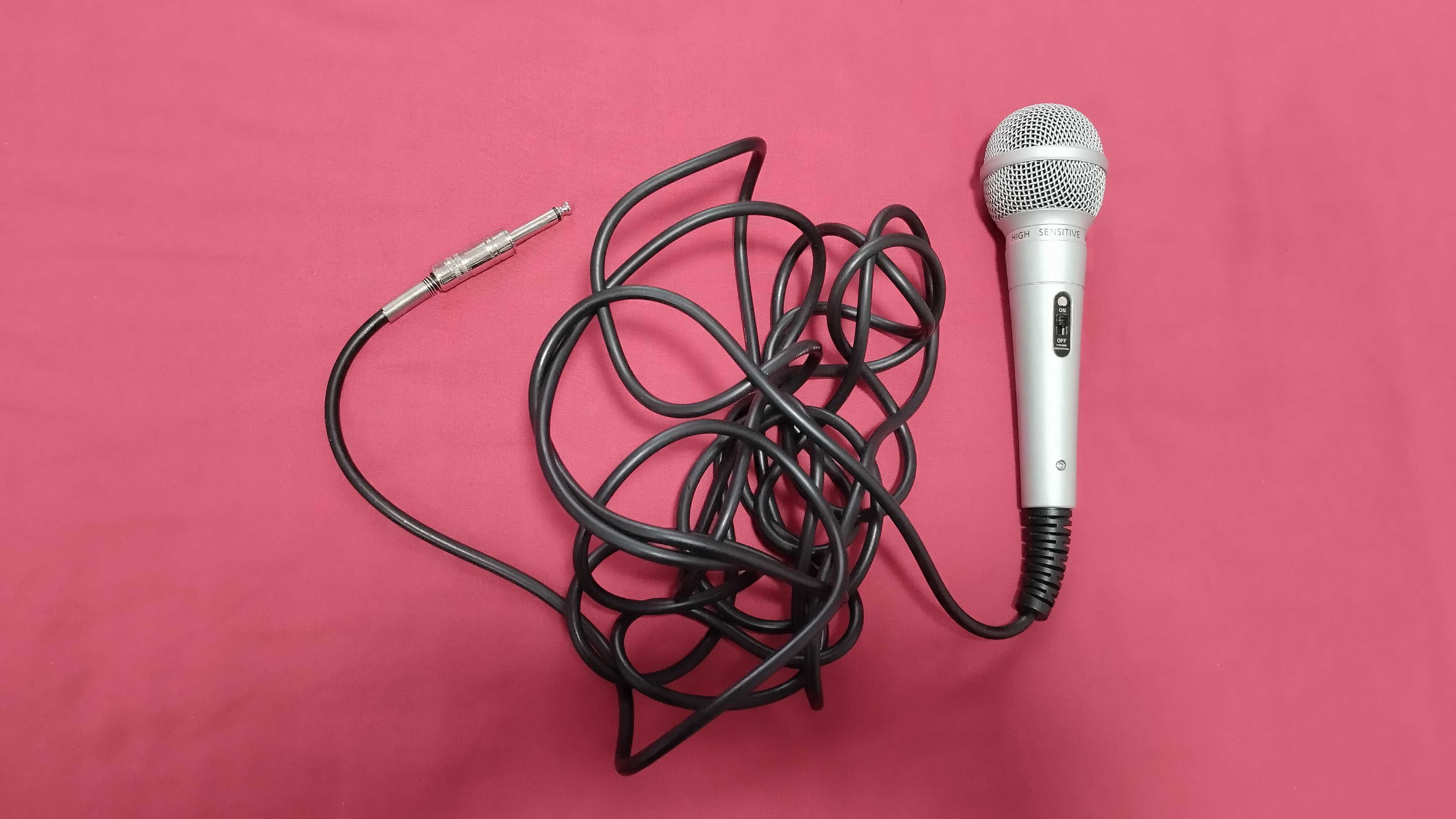 Микрофон High Sensitive для звукозаписи, караоке. Шнур 3 м