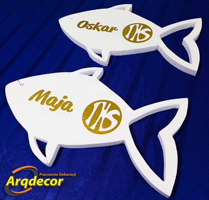 Personalizowane Duże Rybki Dekoracyjne z Imionami – Komunia