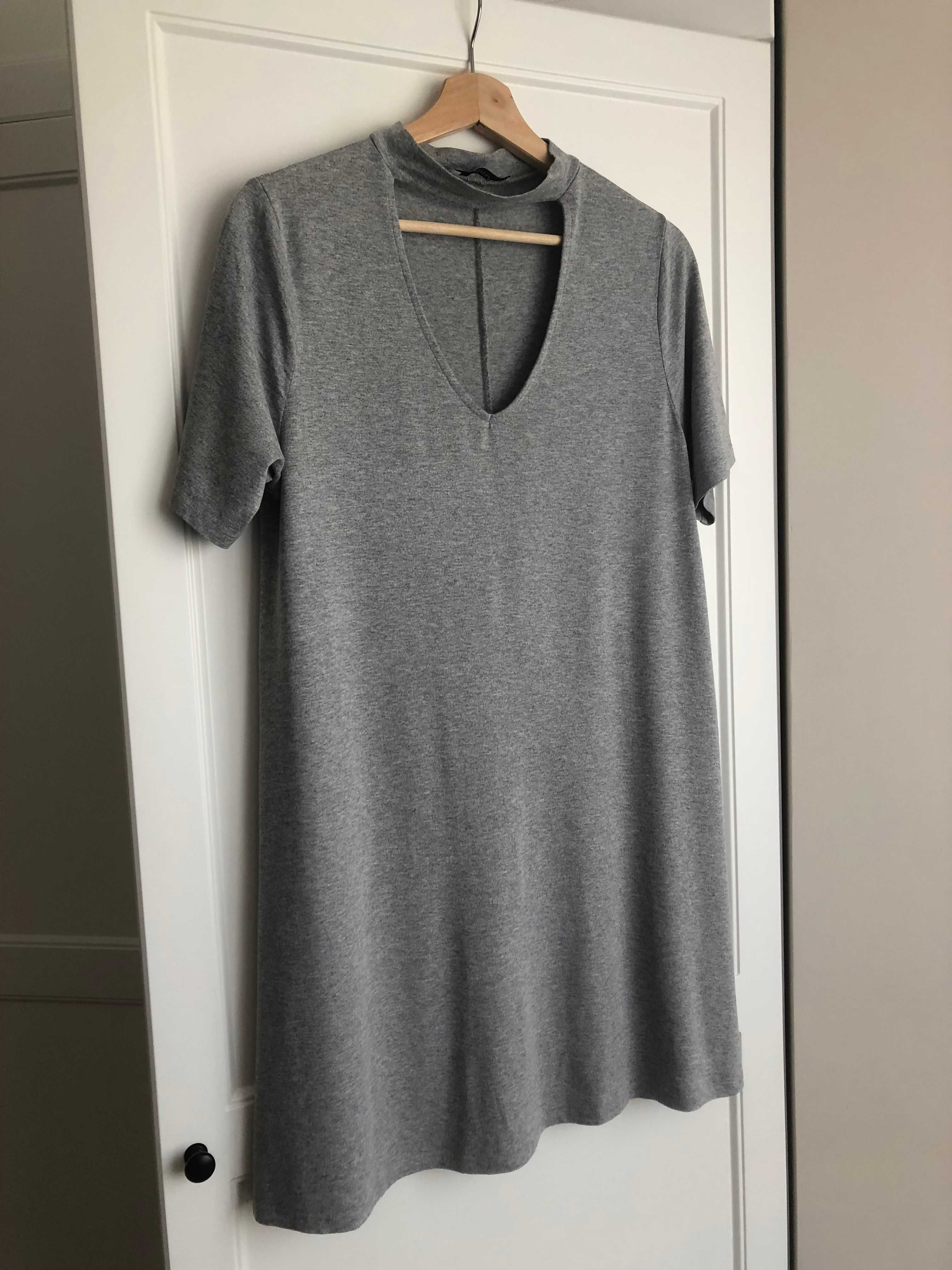 Sukienka choker Pull&Bear szara 40 L