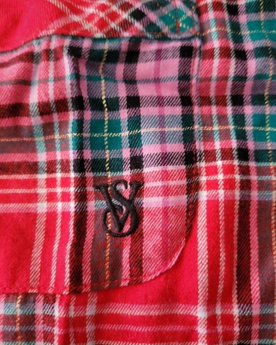 VICTORIA'S SECRET oryginalna z USA pizama flanelowa czerwona krata M