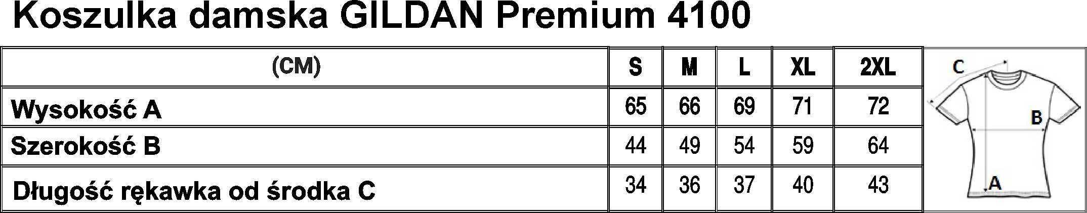 Koszulka damska GILDAN Premium czarna M