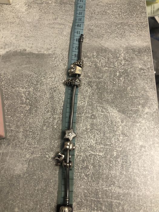 Цепочка браслет шармы pandora раритет биколор