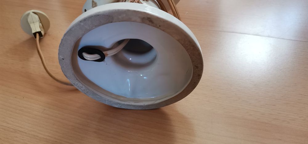 Lampa grecka biała złota nocna stołowa szkło klosz