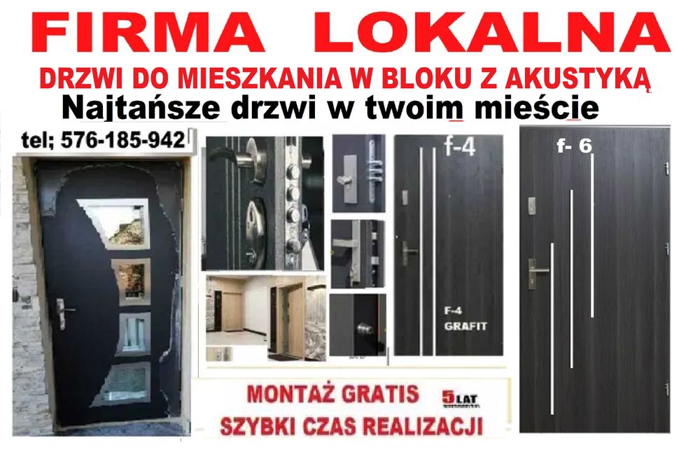 DRZWI z montażem do mieszkania -ZEWNĘTRZNE -wejściowe wewnątrzklatkowe