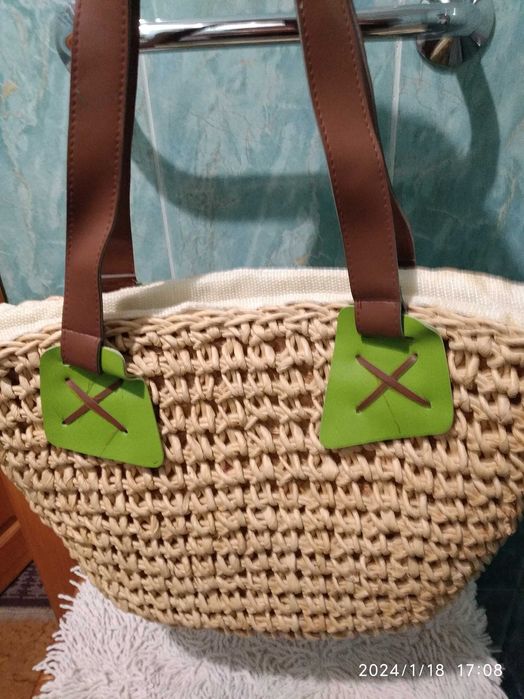 Сумка из натуральной соломки