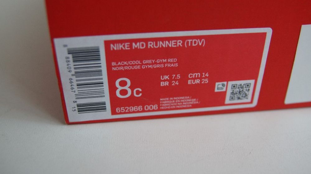 Nowe BUTY dziecięce NIKE MD RUNNER TDV ROZM 22 23.5 25  15CM 65296