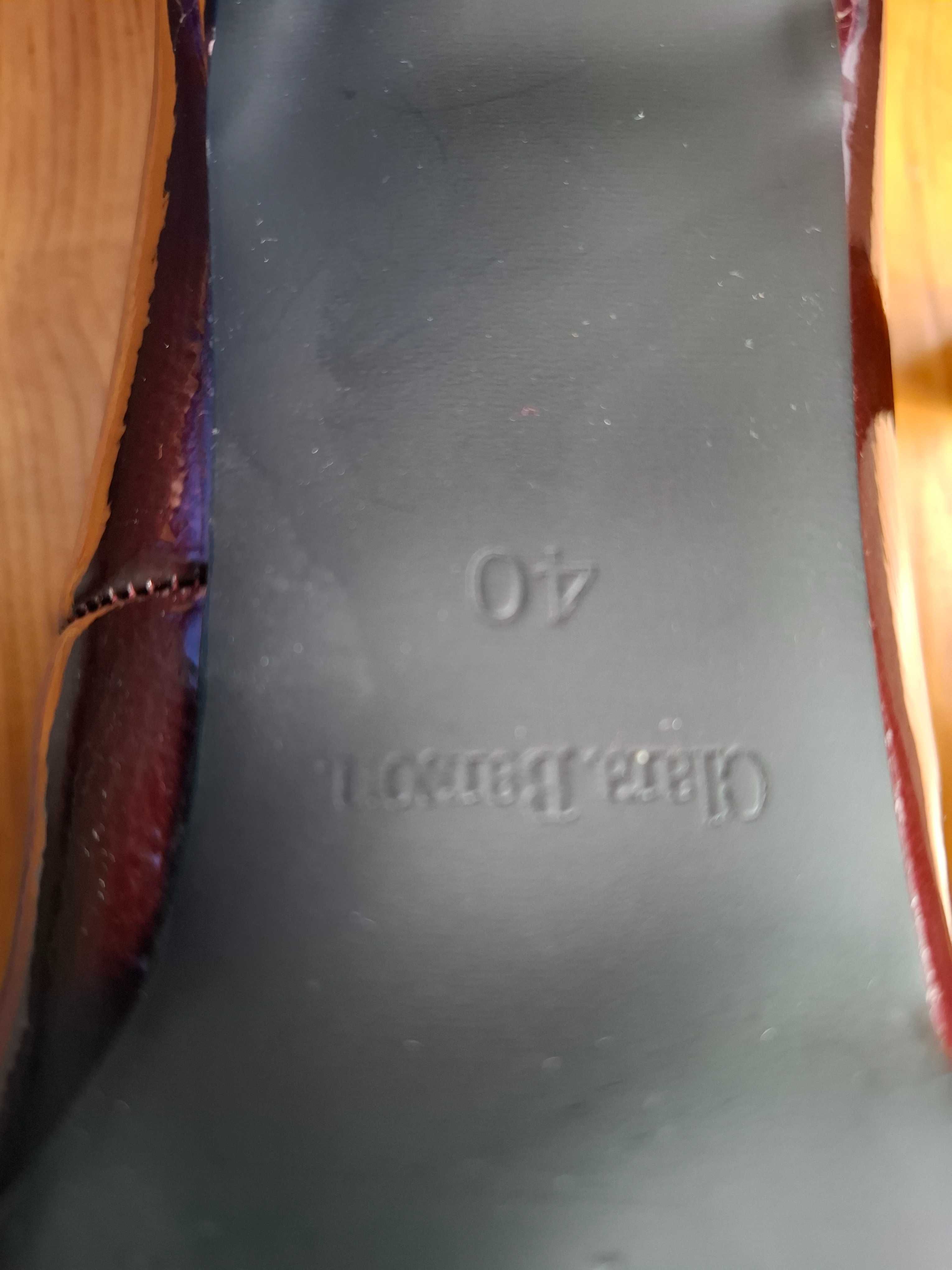 Buty na obcasie  bordowe