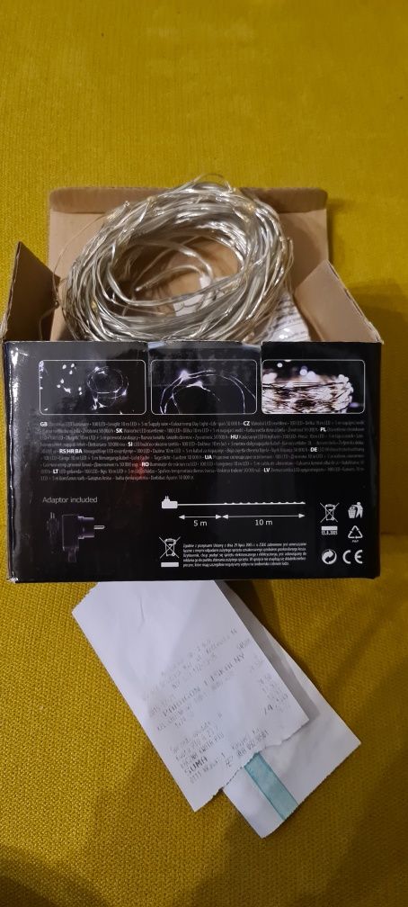 Lampki choinkowe zewnętrzne na druciku światło zimne 10m