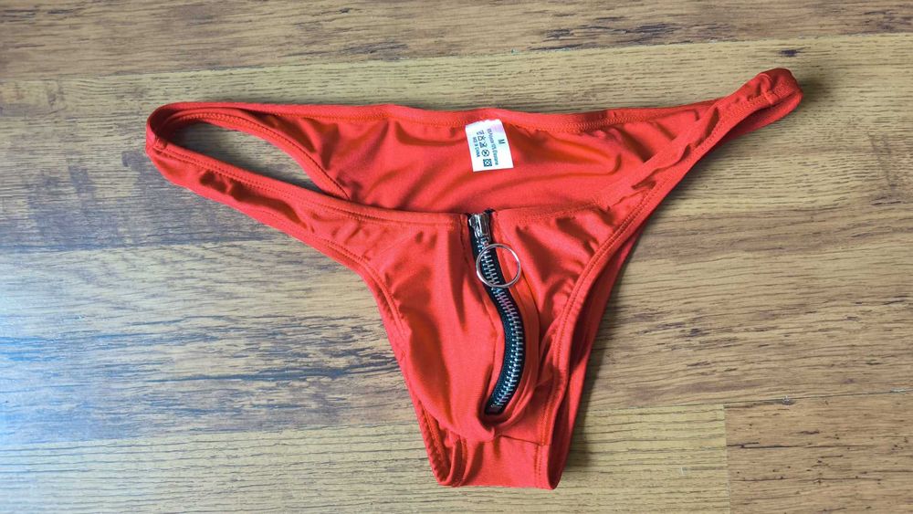 Seksowne Sexy majtki slipy męskie z zamkiem