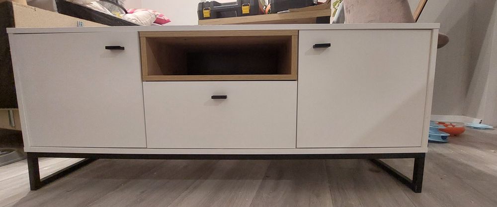 Komoda szafka RTV biały + dąb artisan stan bardzo dobry Kraków