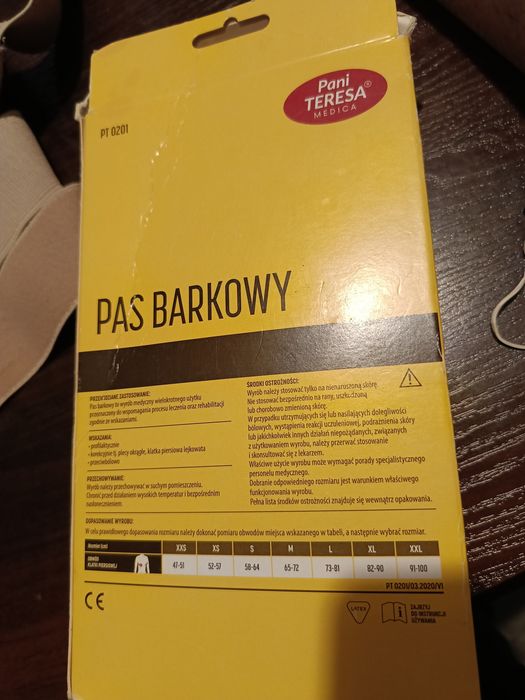 Pas barkowy, pajączek, XS
