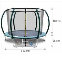 Trampolina Ogrodowa 312CM (3,12M) z siatką i Drabinką FITNET