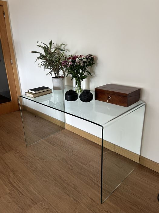 Consola/secretária de vidro