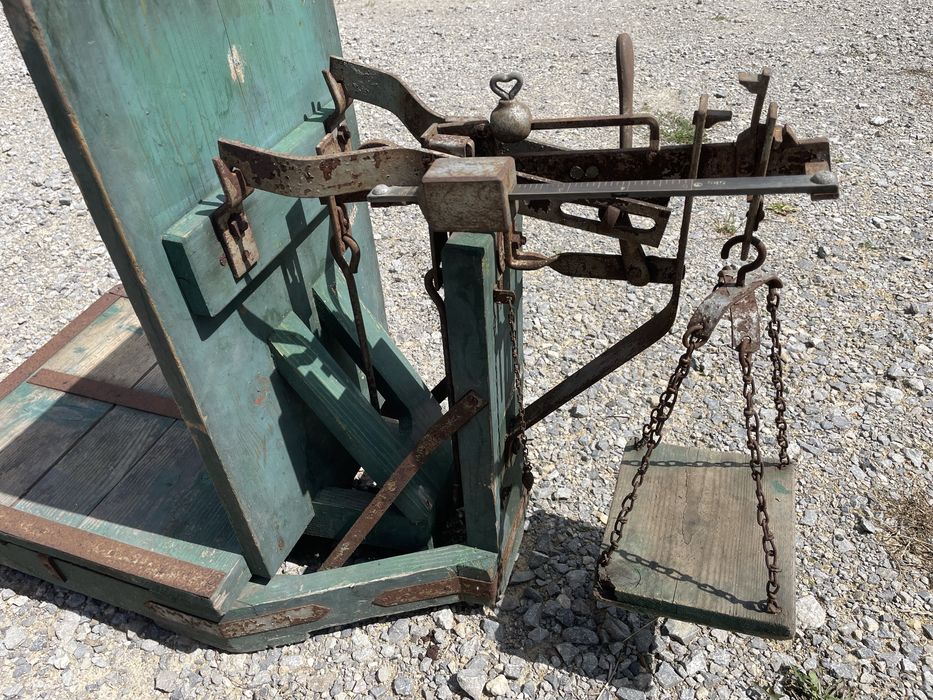 Waga towarowa drewniana Wenda stara zabytkowa antyk Sygniwana