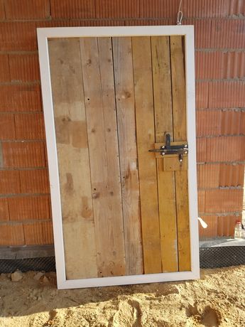 Drzwi tymczasowe plastikowa rama, drewniane