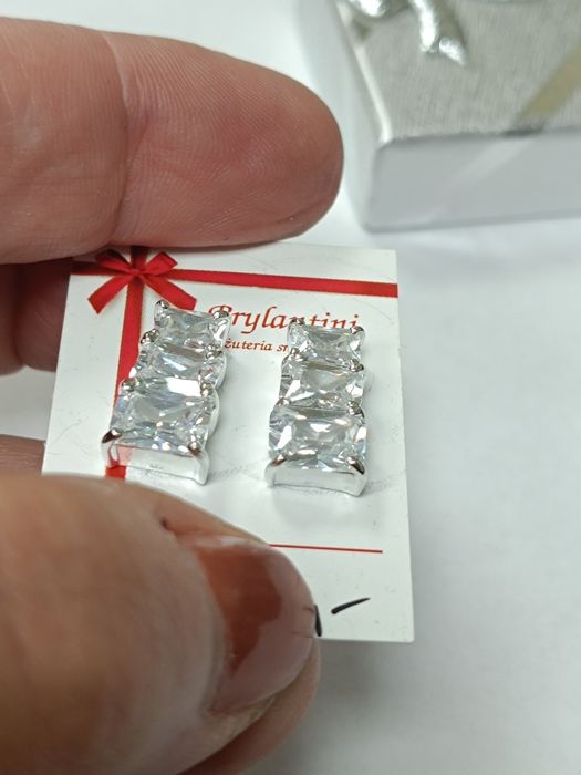 Srebrne kolczyki z cyrkoniami srebro 925