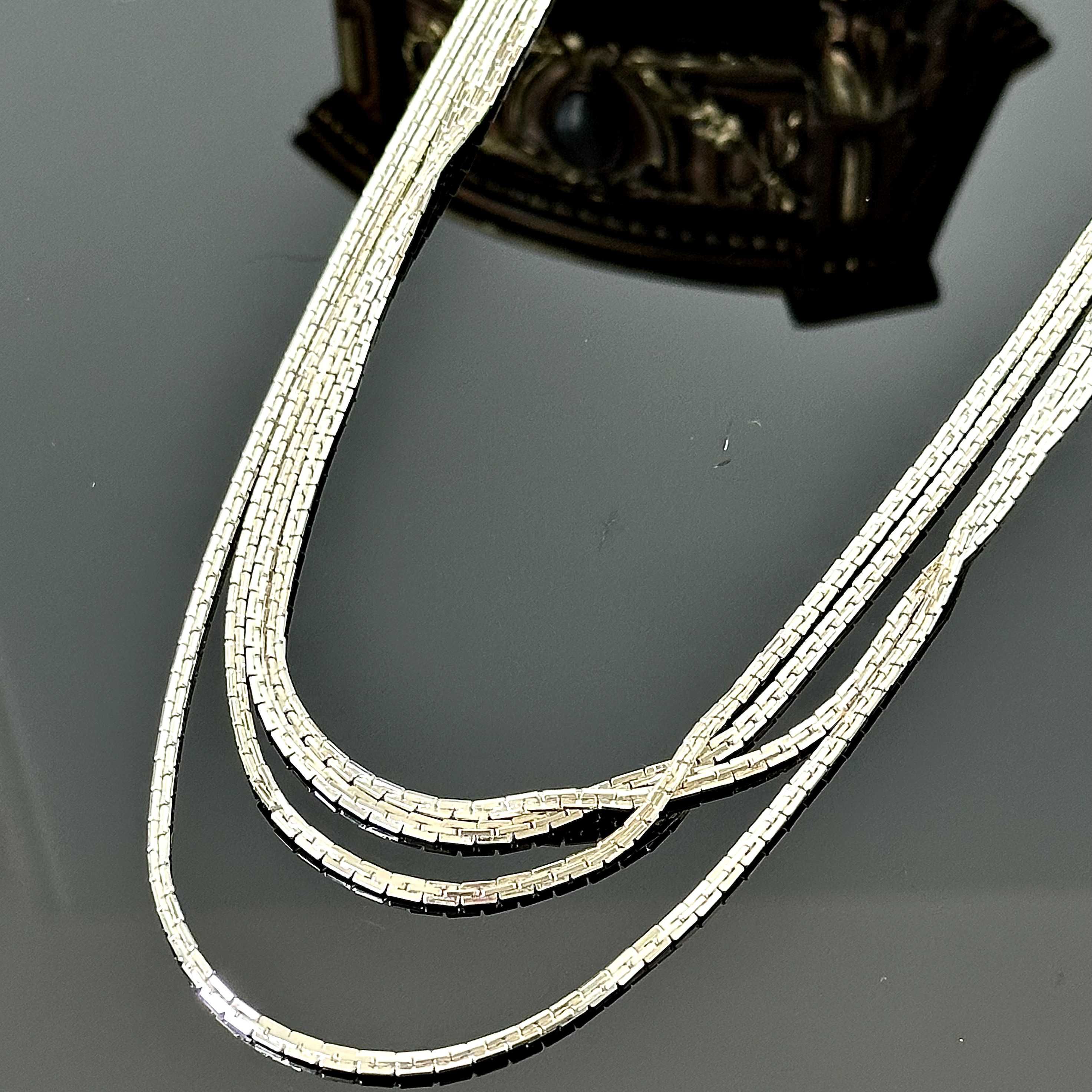 Srebrny łańcuszek 200cm – Coreana Art Deco, srebra próby 925