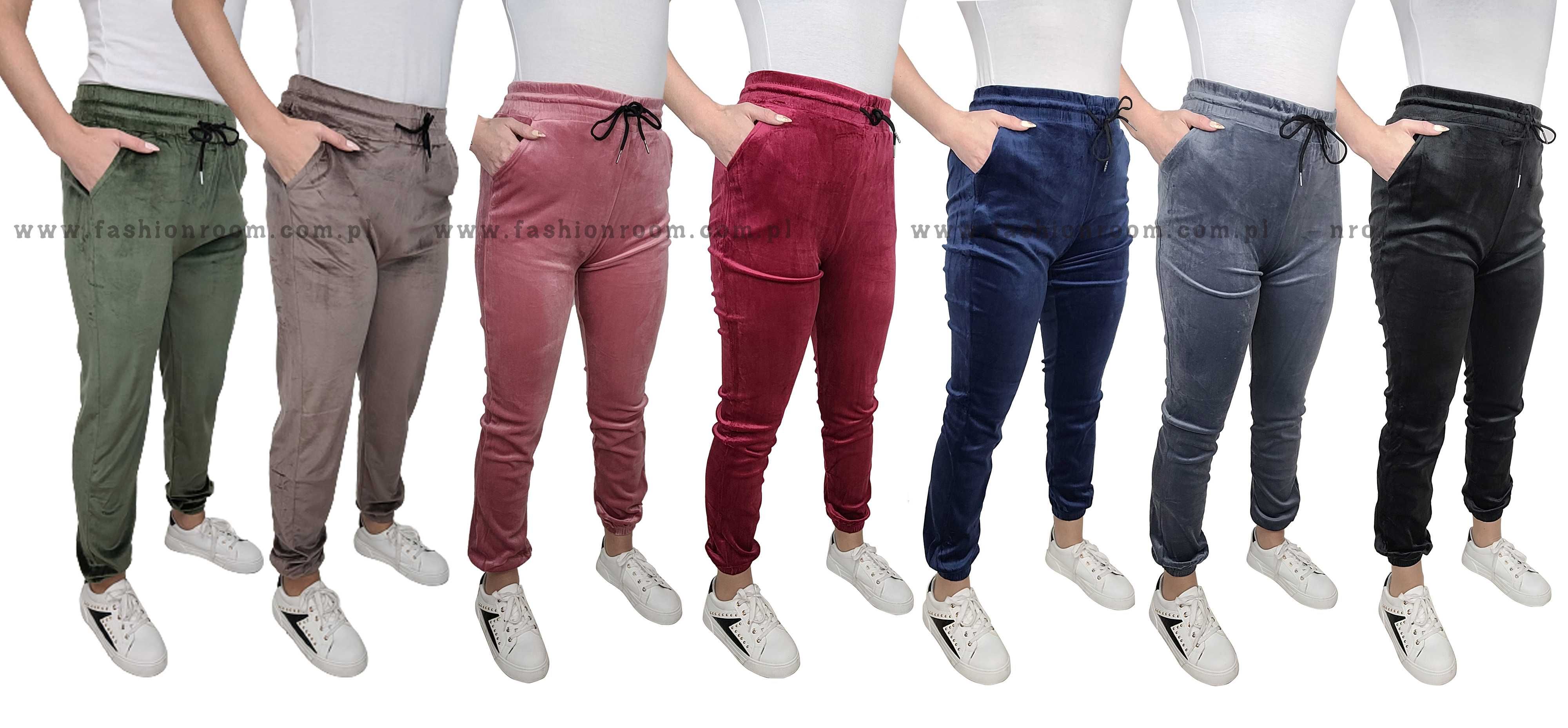 NOWE Spodnie welur DRESY welurowe DRES damski TU KUPUJESZ KHAKI S/M