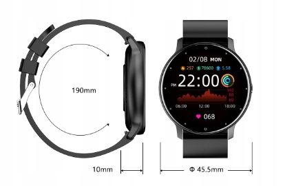 Zegarek Smartwatch Męski Polskie Menu Puls Sms Fb 220mah Bt5.0 1,28" I