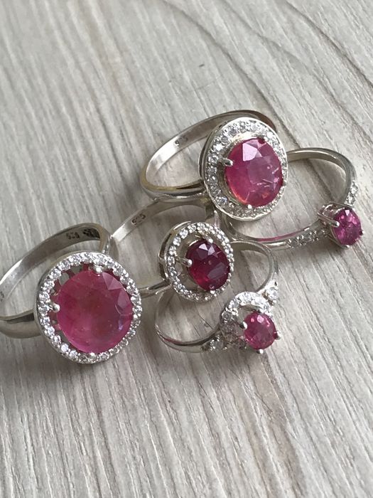 Кольцо рубин серебро