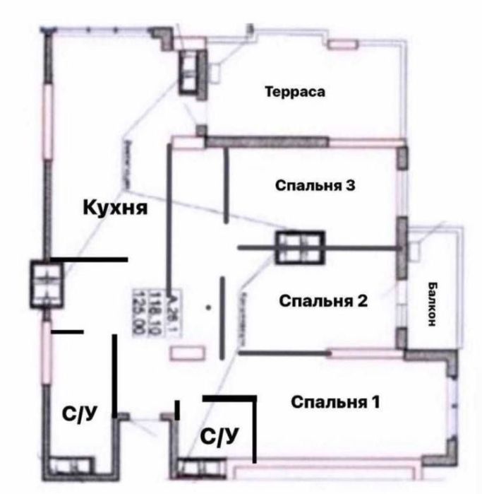 Пентхаус 125 метров с ТЕРРАСОЙ в ЖК Акрополь!