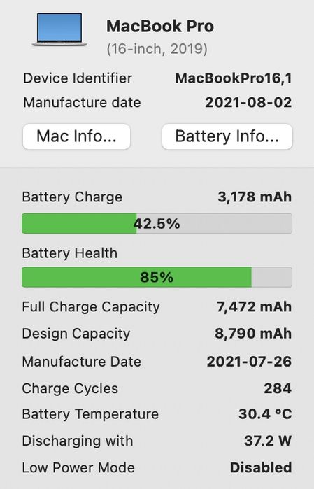 MacBook Pro 16 2019 Intel i9 32GB RAM 2TB SSD Radeon 5300